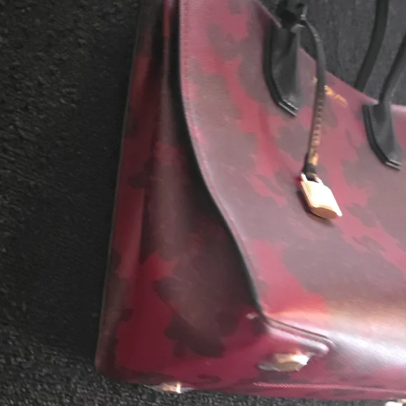 Michael Kors Burgundy Floral Tote - Picture 4 of 5